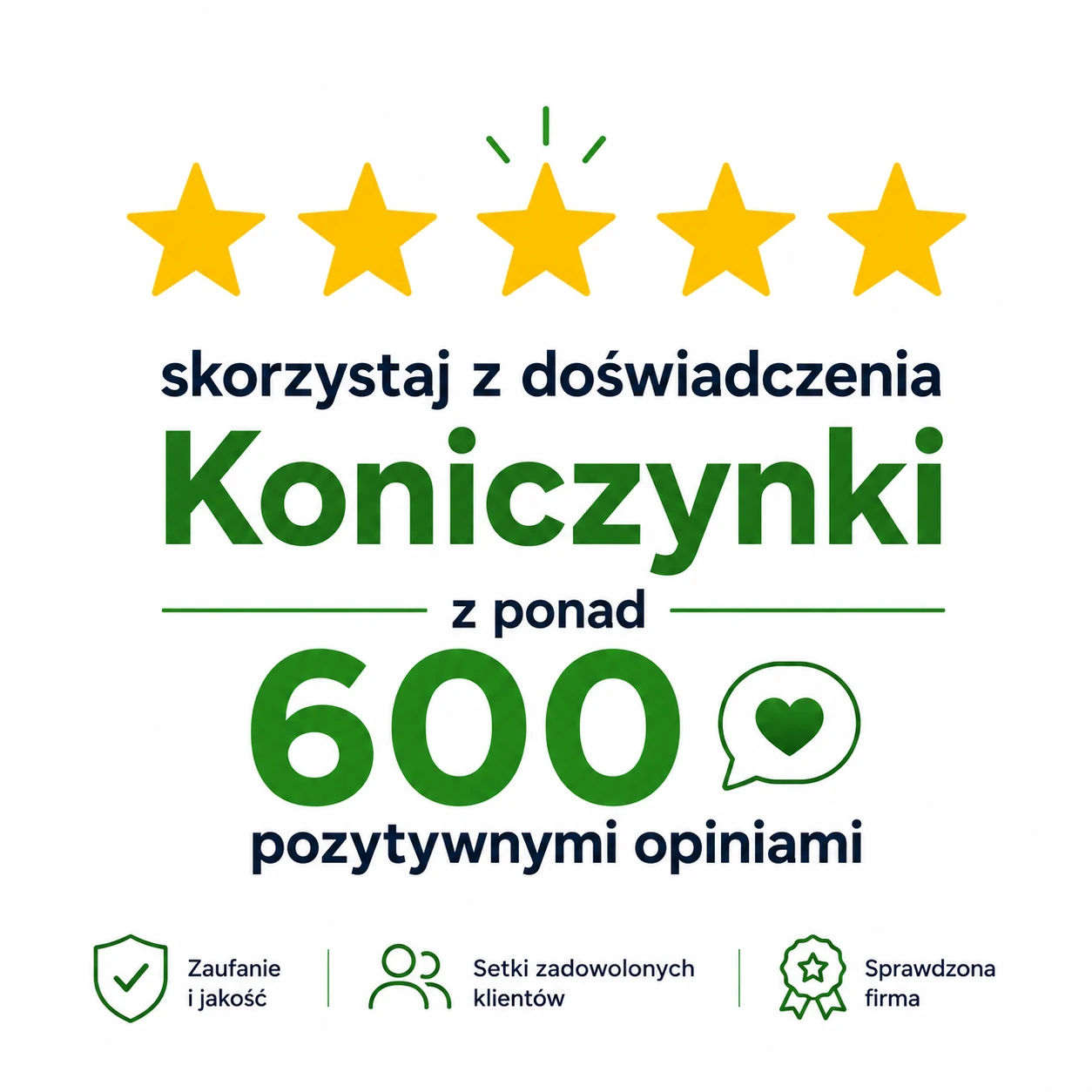 Zaufaj firmie która co tydzień otrzymuje dziesiątki pozytywnych opinii